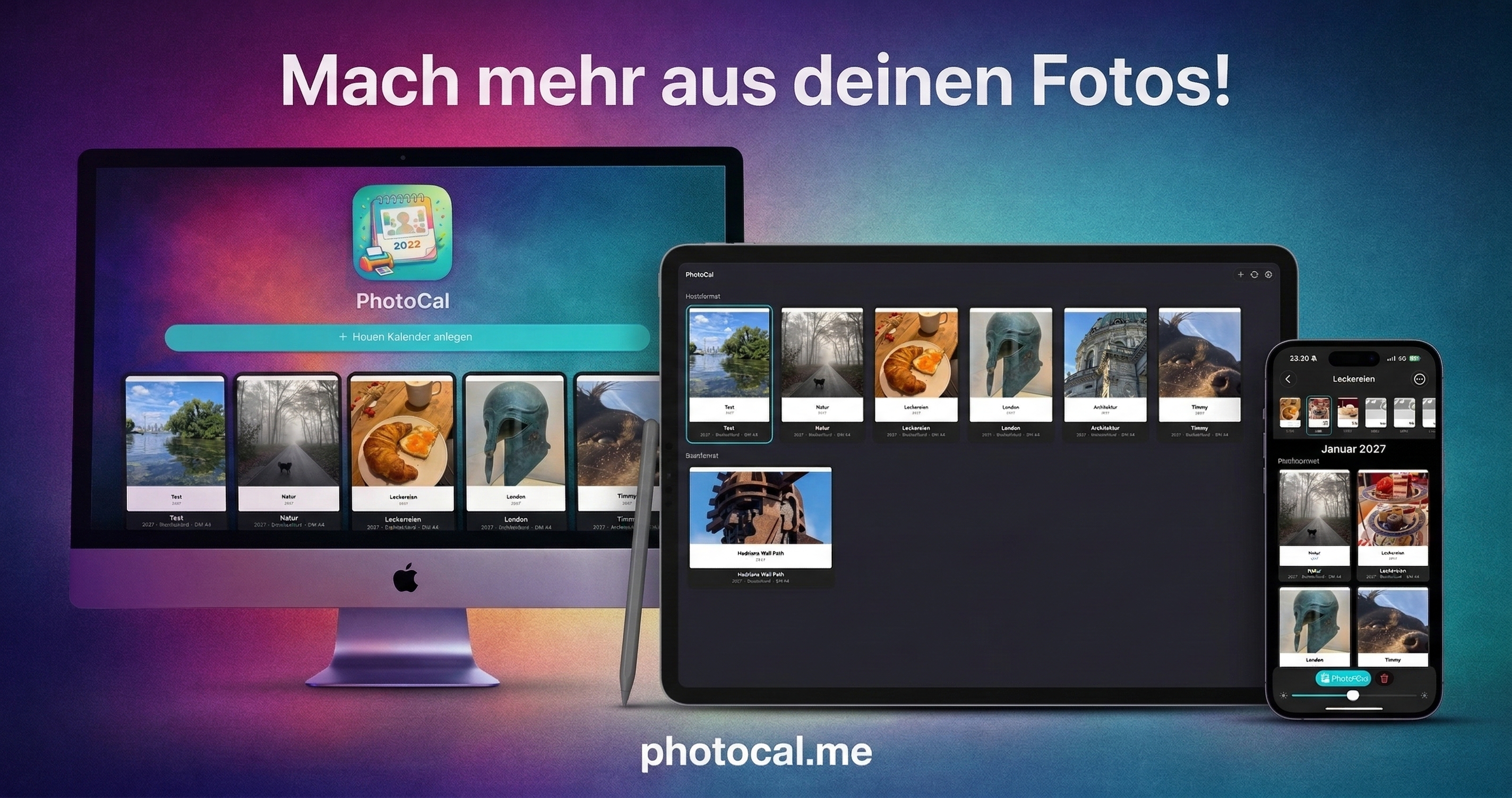 PhotoCal auf Mac, iPad und iPhone – Foto-Kalender erstellen